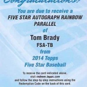 Tom Brady’s Official Baseball Card Unveiled, But What About the 2014 Redemption?