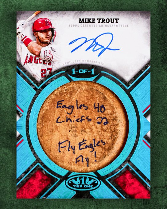 Mike Trout’s Bat Reveals His Hidden Football Canvas