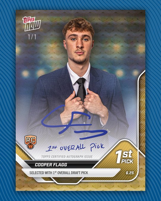 Cooper Flagg’s First Topps NOW Card Celebrates Historic NBA Draft Pick