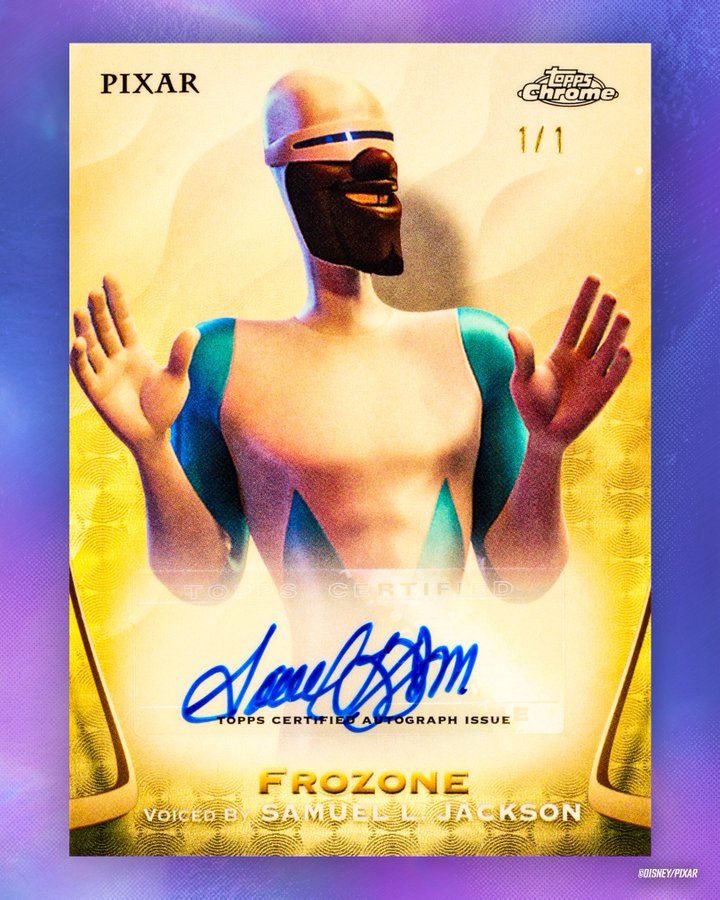 Samuel L. Jackson Signs as Frozone in Topps Chrome Debut
